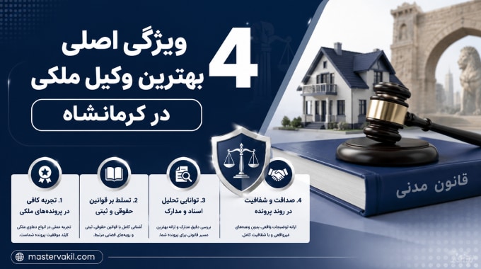 4 ویژگی اصلی بهترین وکیل ملکی در کرمانشاه