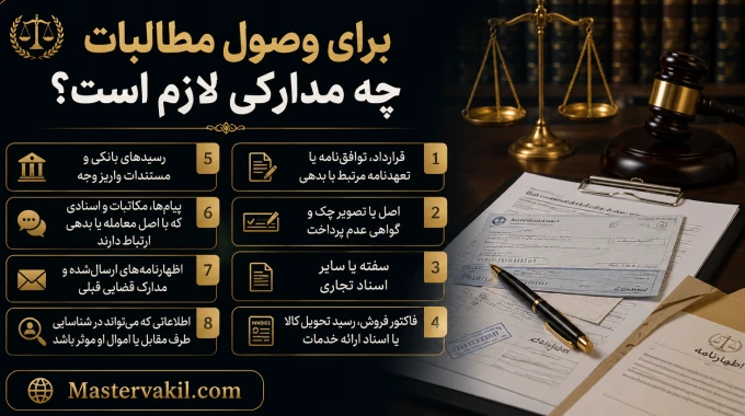 برای وصول مطالبات چه مدارکی لازم است؟