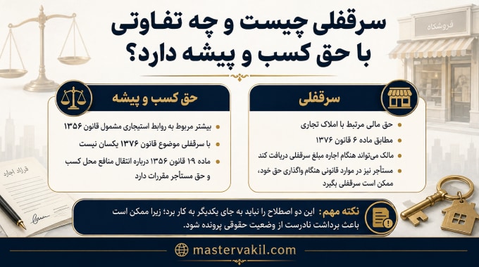 سرقفلی چیست و چه تفاوتی با حق کسب و پیشه دارد؟