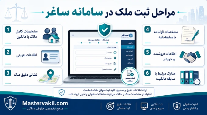 مراحل ثبت ملک در سامانه ساغر