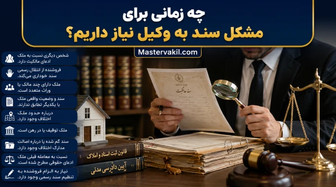 چه زمانی برای مشکل سند به وکیل نیاز داریم؟