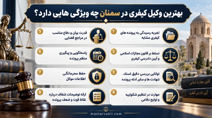 بهترین وکیل کیفری در سمنان چه ویژگی هایی دارد؟